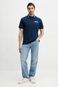 Βαμβακερό μπλουζάκι πόλο Versace Jeans Couture 78GAGT05.CJ01T σκούρο μπλε SS25