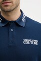 Βαμβακερό μπλουζάκι πόλο Versace Jeans Couture 78GAGT05.CJ01T σκούρο μπλε