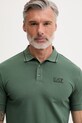 EA7 Emporio Armani polo męskie bawełniane z elastanem zielony PJVUZ.8NPF16