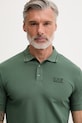 EA7 Emporio Armani polo męskie bawełniane z elastanem zielony PJVUZ.8NPF16