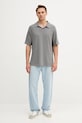 Lanena polo majica United Colors of Benetton 3UTFU302A siva SS25