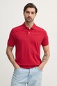 Pepe Jeans pamut póló ESSENTIAL POLO CONTRAST LOGO sima piros PM542298