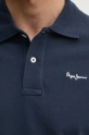 Pepe Jeans polo bawełniane ESSENTIAL POLO CONTRAST LOGO PM542298 granatowy