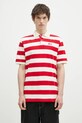 ICECREAM polo bawełniane Running Dog Ss Striped Rugby Top wzorzyste czerwony IC24468