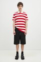 Pamučna polo majica ICECREAM Running Dog Ss Striped Rugby Top IC24468 crvena