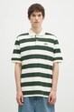 Bavlnené polo tričko ICECREAM Running Dog Ss Striped Rugby Top nášivka zelená IC24468