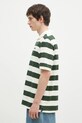 Памучна тениска с яка ICECREAM Running Dog Ss Striped Rugby Top IC24468 зелен SS25