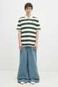 Памучна тениска с яка ICECREAM Running Dog Ss Striped Rugby Top IC24468 зелен
