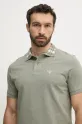 Хлопковое поло Barbour Trematon Tailored Fit Polo Shirt зелёный MML1452