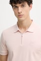 BOSS Orange polo męskie z bawełną różowy 50537507