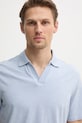 Поло с примесью льна Calvin Klein голубой K10K114136