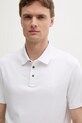 Ρούχα Βαμβακερό μπλουζάκι πόλο Calvin Klein LV04LB276G λευκό