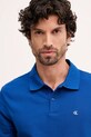 Calvin Klein Jeans polo bawełniane niebieski LV040EM269
