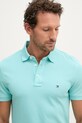 Tommy Hilfiger polo in cotone con elastan turchese MW0MW17771.