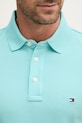 Tommy Hilfiger polo in cotone con elastan MW0MW17771. turchese