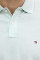 Tommy Hilfiger polo męskie z dodatkiem lnu MW0MW33140 turkusowy