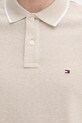 Тениска с яка с лен Tommy Hilfiger бежов MW0MW33140