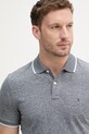 Tommy Hilfiger polo męskie z dodatkiem lnu czarny MW0MW33140