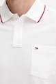 Βαμβακερό μπλουζάκι πόλο Tommy Hilfiger λευκό MW0MW38457
