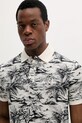 Tommy Hilfiger polo z domieszką lnu beżowy MW0MW38475