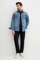 Памучна тениска с яка Tommy Hilfiger MW0MW39218 тъмносин SS25