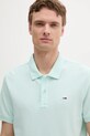 Odzież Tommy Jeans polo bawełniane DM0DM20226 turkusowy