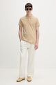 Tommy Jeans polo męskie bawełniane DM0DM20676 beżowy SS26