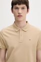 Tommy Jeans polo męskie bawełniane beżowy DM0DM20676