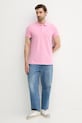 Tommy Jeans polo bawełniane DM0DM20676 różowy AW25