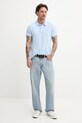 Бавовняне поло Tommy Jeans DM0DM20676 блакитний SS25