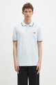 Pamučna polo majica Fred Perry slim plava M3600.Y25