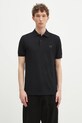 Βαμβακερό μπλουζάκι πόλο Fred Perry κανονικό μαύρο M6000.Y43