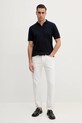 Hackett London póló selyemkeverékkel HM703324 sötétkék SS25
