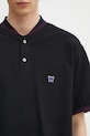 Pamučna polo majica Needles Shawl Collar S/S Polo crna QV354