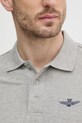 Aeronautica Militare tricou polo PO1843P191 gri