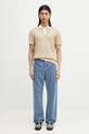 Bavlněné polo tričko Filling Pieces Knit Polo 80713669976 béžová