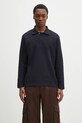 Norse Projects pulover Ruben Double Face LS Polo grosime medie bleumarin N10.0214.7004