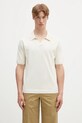 Plátěné polo tričko Norse Projects Leif Cotton Linen Polo hladký béžová N45.0502.0219