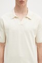 Plátěné polo tričko Norse Projects Leif Cotton Linen Polo béžová N45.0502.0219