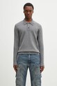 Norse Projects pulover de lână Norse Standard Merino Lambswool Polo grosime medie gri N45.0621.1500