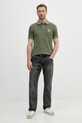 Bavlněné polo tričko United Colors of Benetton 3089U302D zelená SS25