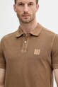 United Colors of Benetton polo bawełniane brązowy 3089U302D