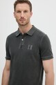 Хлопковое поло United Colors of Benetton серый 3089U302D