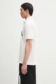 Памучна тениска с яка Palm Angels Curved Logo PMGB012S25FAB0030310 бял SS25