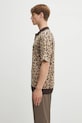 Wacko Maria cotton polo shirt LEOPARD KNIT POLO SHIRT ( TYPE-1 ) 25SS.WMK.KN22 beige SS25