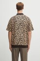 Odzież Wacko Maria polo bawełniane LEOPARD KNIT POLO SHIRT ( TYPE-1 ) 25SS.WMK.KN22 beżowy