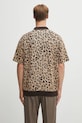 Clothing Wacko Maria cotton polo shirt LEOPARD KNIT POLO SHIRT ( TYPE-1 ) 25SS.WMK.KN22 beige