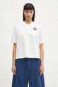 Sporty & Rich polo bawełniane H&W Crest Pique bawełna biały TO085606241WH01