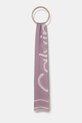 Calvin Klein esarfa cu un amestec de casmir panza violet K60K612875