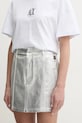 Armani Exchange spódnica bawełniana bawełna srebrny XW000099.AF10836